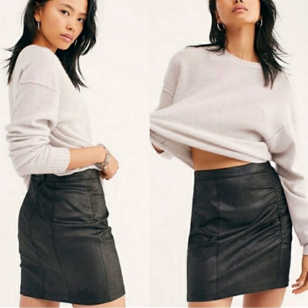 Free People Black Mini Skirt
